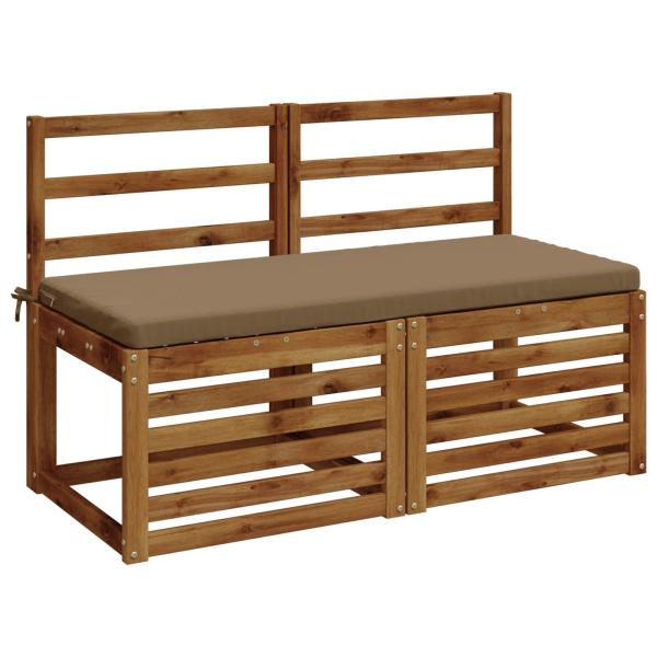 Bankkissen SOEST 2 stk. 100 % Polyester Taupe 110 x 50 x 5 cm