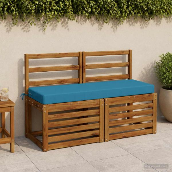 ARDEBO.de - 2-teilige Bankkissen SOEST 2 stk. 100 % Polyester Himmelblau