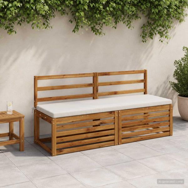 ARDEBO.de - 2-teilige Bankkissen SOEST 2 stk. 100 % Polyester Weiß