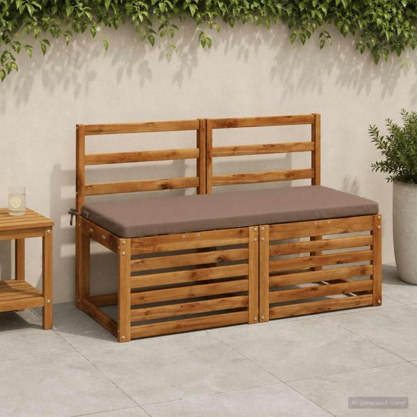 ARDEBO.de - 2-teilige Bankkissen SOEST 2 stk. 100 % Polyester Taupe