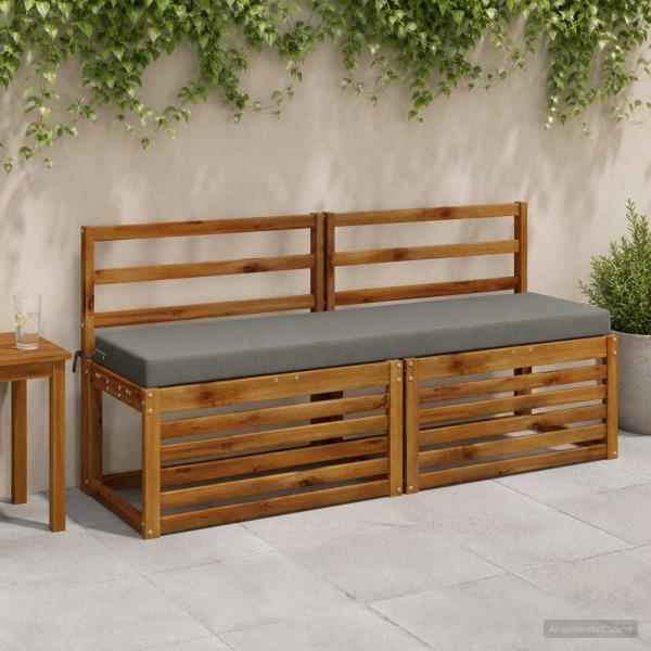 ARDEBO.de - 2-teilige Bankkissen SOEST 2 stk. 100 % Polyester Grau
