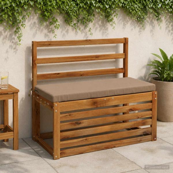 ARDEBO.de - Bankkissen SOEST 2 stk. 100 % Polyester Taupe 60 x 40 x 5 cm