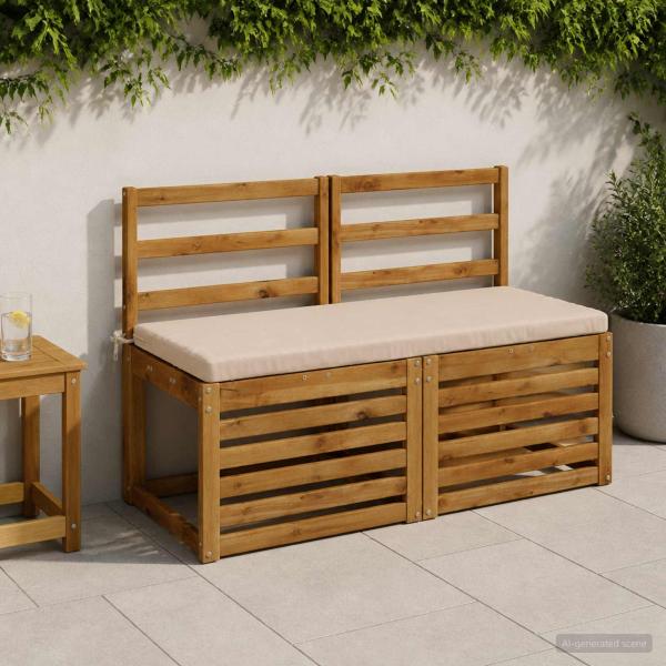 ARDEBO.de - 2-teilige Bankkissen SOEST 2 stk. 100 % Polyester Creme