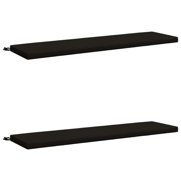ARDEBO.de - 2-teilige Bankkissen SOEST 2 stk. 100 % Polyester Schwarz