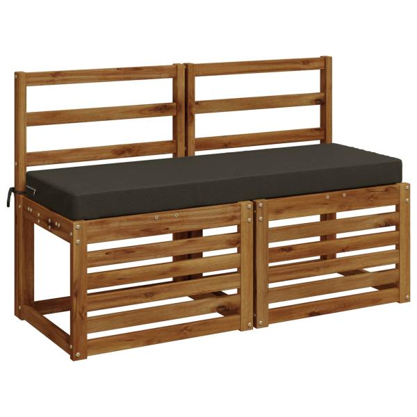 2-teilige Bankkissen SOEST 2 stk. 100 % Polyester Anthrazit