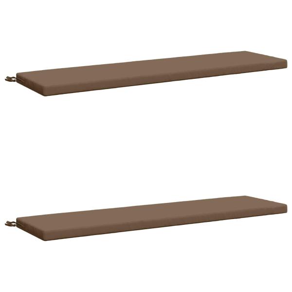 Bankkissen SOEST 2 stk. 100 % Polyester Taupe 160 x 40 x 5 cm