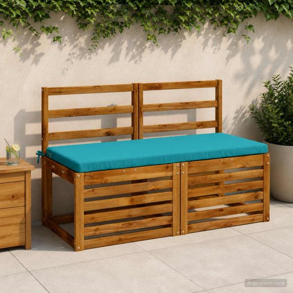 ARDEBO.de - 2-teilige Bankkissen SOEST 2 stk. 100 % Polyester Türkis