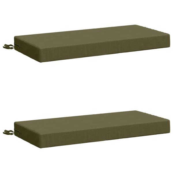 ARDEBO.de - 2-teilige Bankkissen SOEST 2 stk. 100 % Polyester Olivgrün