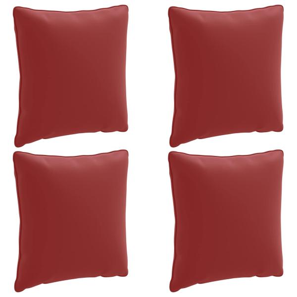 4-teilige Rücken-Kissen PUTTEN 4 pcs 100 % Polyester Weinrot