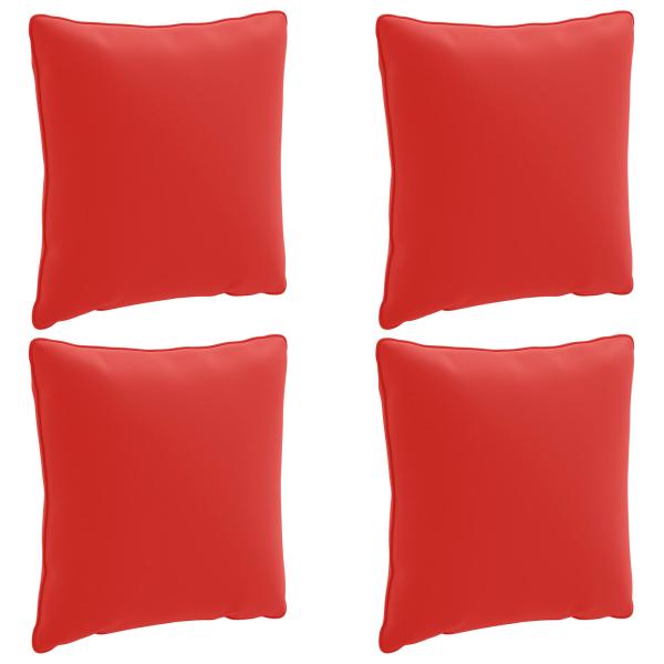 4-teilige Rücken-Kissen PUTTEN 4 pcs 100 % Polyester Rot