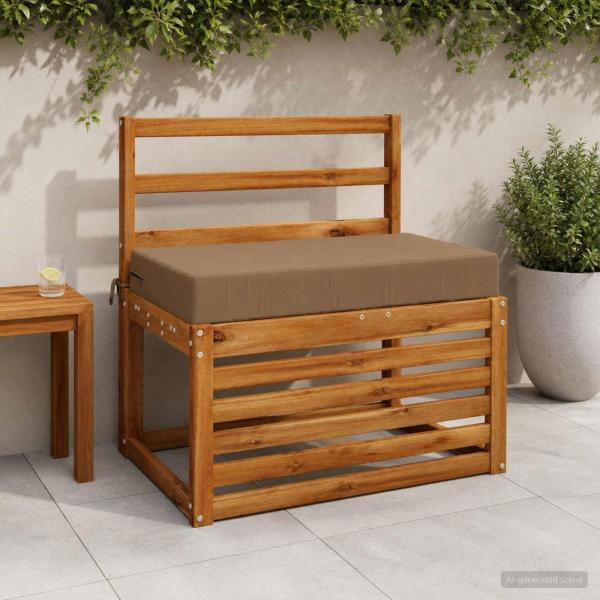 ARDEBO.de - Sitzkissen SOEST 100 % Polyester Taupe 70 x 40 x 10 cm