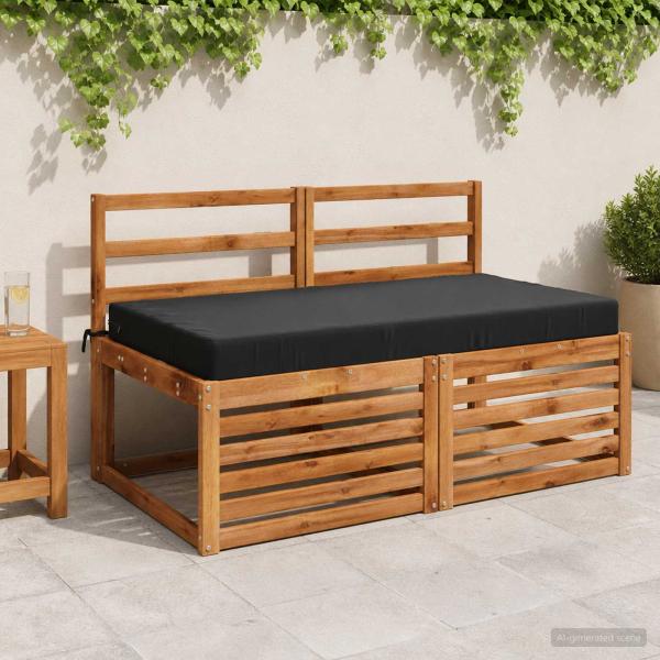 ARDEBO.de - Sitzkissen SOEST 100 % Polyester Schwarz 120 x 60 x 10 cm