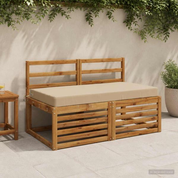 ARDEBO.de - Sitzkissen SOEST 100 % Polyester Beige 120 x 80 x 10 cm