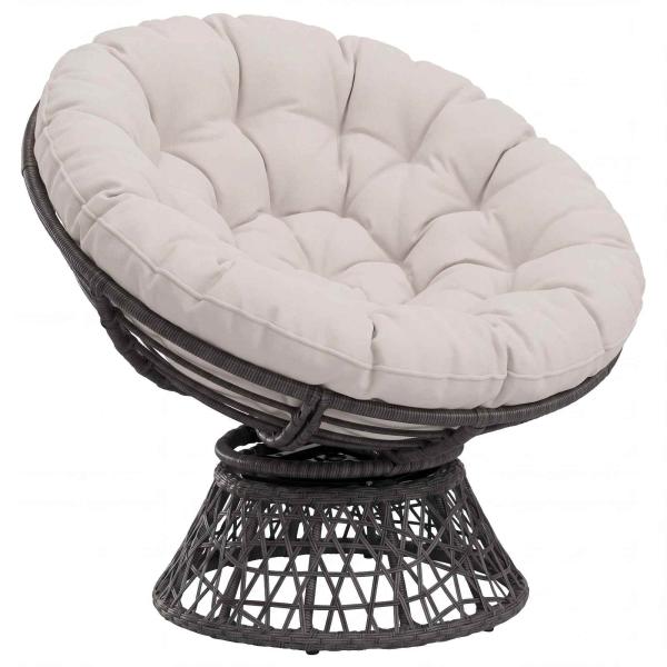 Papasan-Sessel-Kissen VIANEN 100 % Polyester Weiß Ø 100 x 12 cm