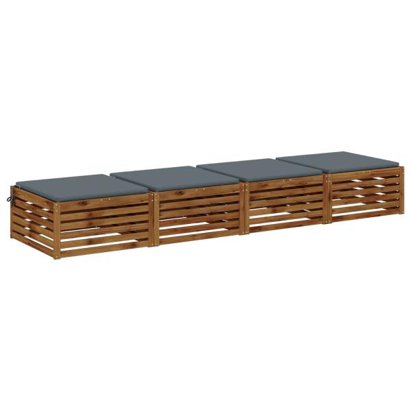 4-teilige Sitzkissen SOEST 4 stk. 100 % Polyester Blau