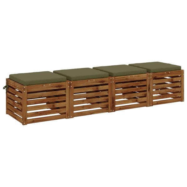 4-teilige Sitzkissen SOEST 4 stk. 100 % Polyester Olivgrün