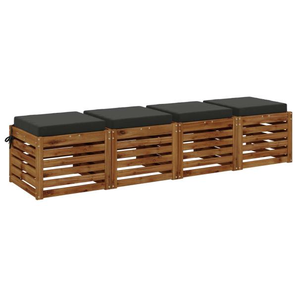 4-teilige Sitzkissen SOEST 4 stk. 100 % Polyester Anthrazit
