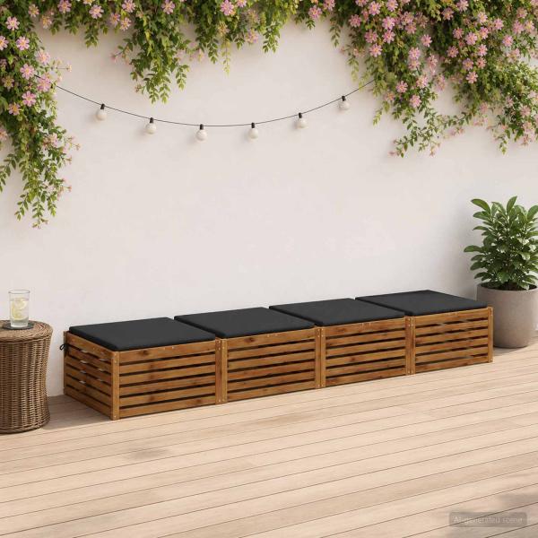 ARDEBO.de - 4-teilige Sitzkissen SOEST 4 stk. 100 % Polyester Dunkelblau