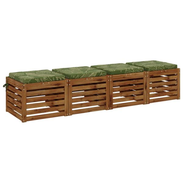 4-teilige Sitzkissen SOEST 4 stk. 100 % Polyester Blattdesign