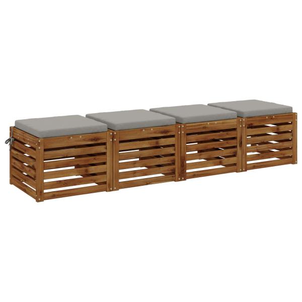 4-teilige Sitzkissen SOEST 4 stk. 100 % Polyester Grau