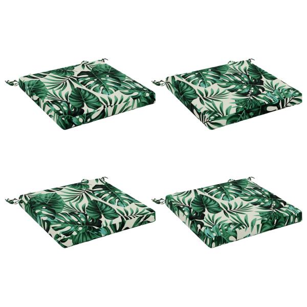4-teilige Sitzkissen SOEST 4 stk. 100 % Polyester Blattmuster