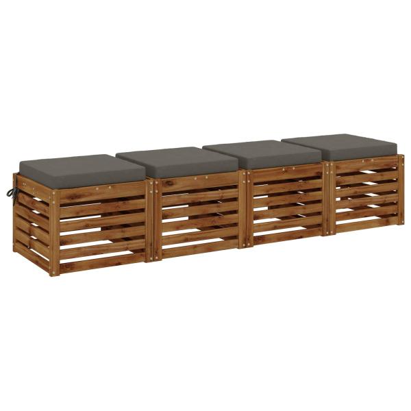 4-teilige Sitzkissen SOEST 4 stk. 100 % Polyester Grau