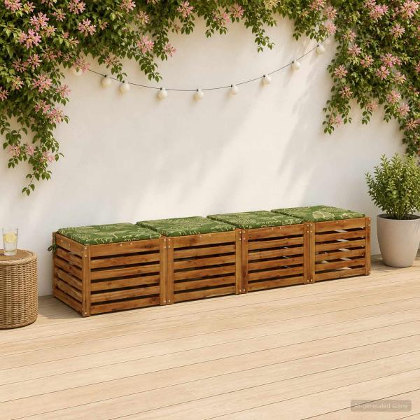 ARDEBO.de - Sitzkissen SOEST 4 stk. 100 % Polyester Blattdesign