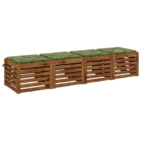 Sitzkissen SOEST 4 stk. 100 % Polyester Blattdesign