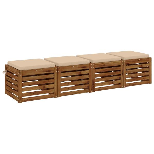 4-teilige Sitzkissen SOEST 4 stk. 100 % Polyester Creme