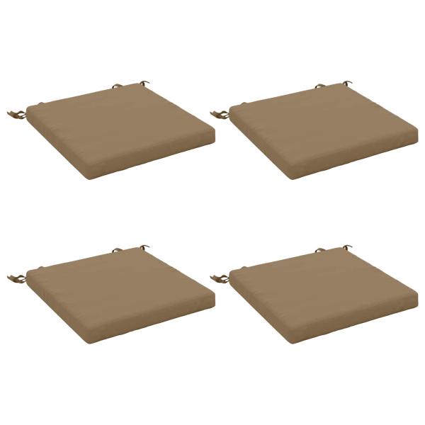 ARDEBO.de - 4-teilige Sitzkissen SOEST 4 stk. 100 % Polyester Taupe