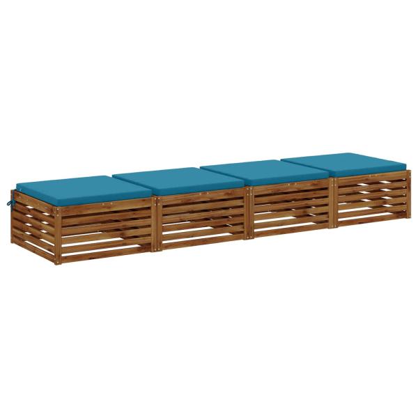 Sitzkissen SOEST 4 stk. 100 % Polyester Himmelblau