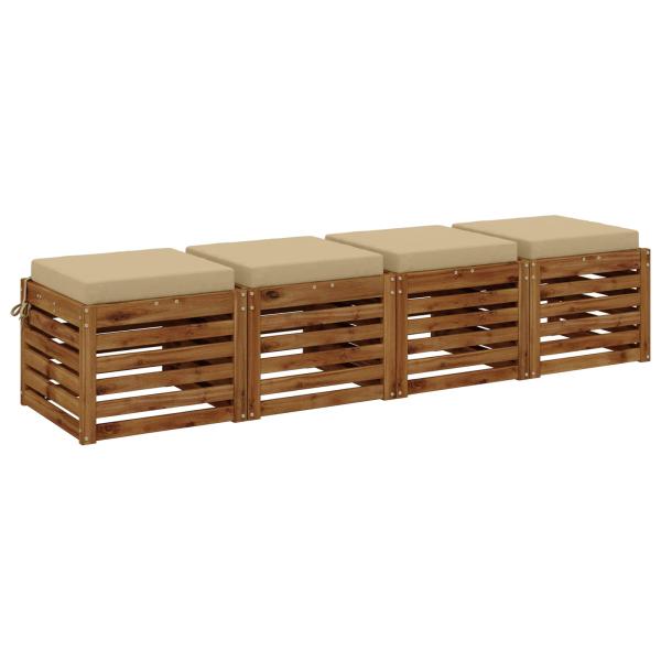 4-teilige Sitzkissen SOEST 4 stk. 100 % Polyester Beige