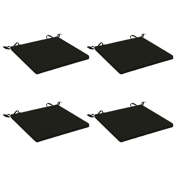 Sitzkissen SOEST 4 stk. 100 % Polyester Schwarz 50 x 50 x 3 cm