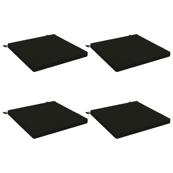 4-teilige Sitzkissen SOEST 4 stk. 100 % Polyester Schwarz