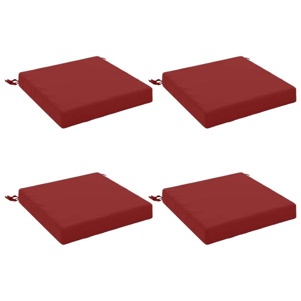 Sitzkissen SOEST 4 stk. 100 % Polyester Weinrot 40 x 40 x 7 cm