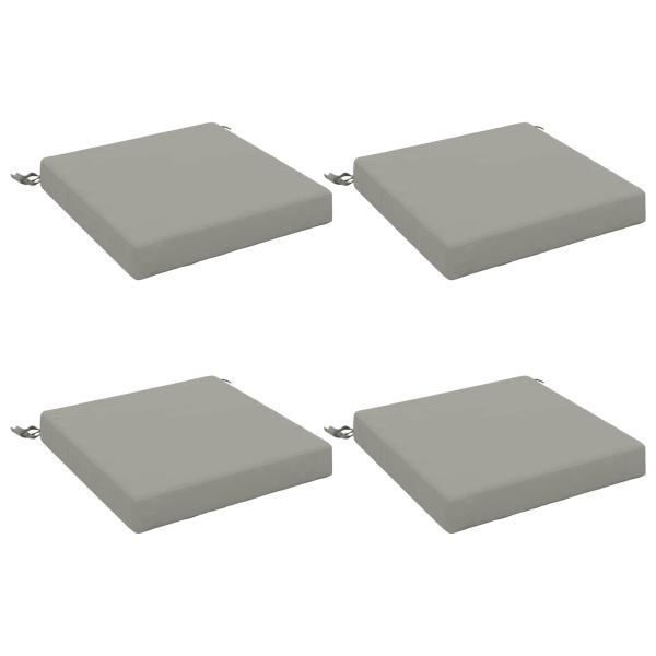 ARDEBO.de - 4-teilige Sitzkissen SOEST 4 stk. 100 % Polyester Grau