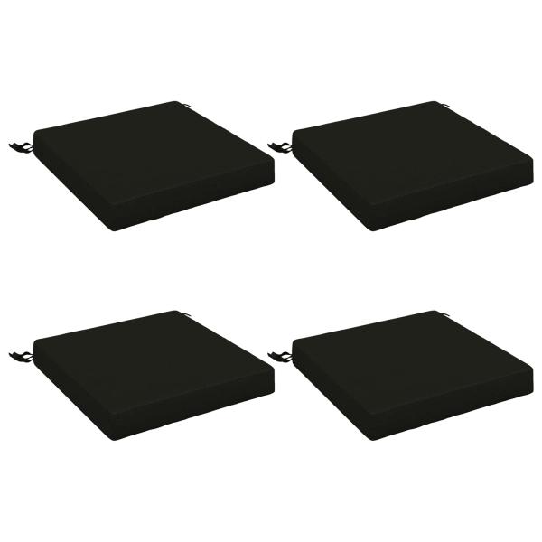Sitzkissen SOEST 4 stk. 100 % Polyester Schwarz 45 x 45 x 7 cm