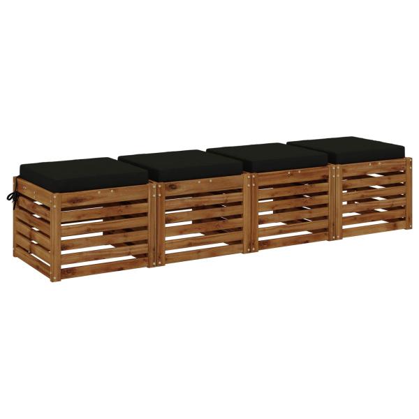 Sitzkissen SOEST 4 stk. 100 % Polyester Schwarz 45 x 45 x 7 cm
