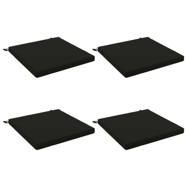 4-teilige Sitzkissen SOEST 4 stk. 100 % Polyester Schwarz