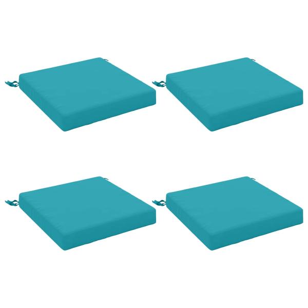 ARDEBO.de - 4-teilige Sitzkissen SOEST 4 stk. 100 % Polyester Türkis