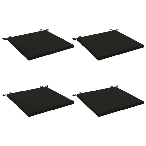 4-teilige Sitzkissen SOEST 4 stk. 100 % Polyester Schwarz