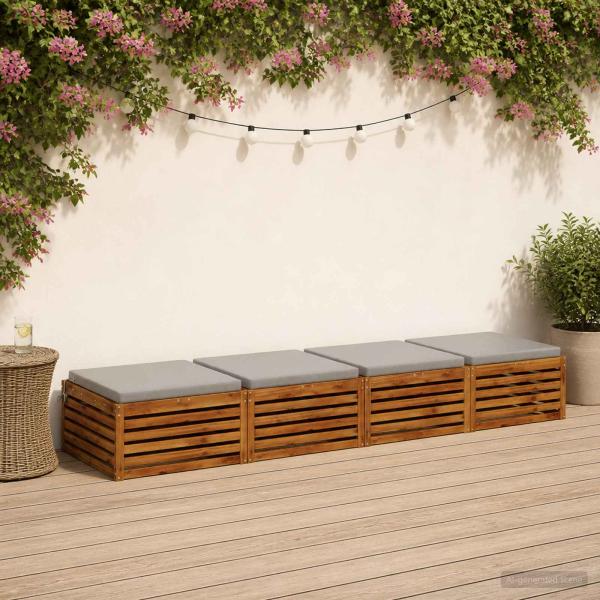 ARDEBO.de - 4-teilige Sitzkissen SOEST 4 stk. 100 % Polyester Grau