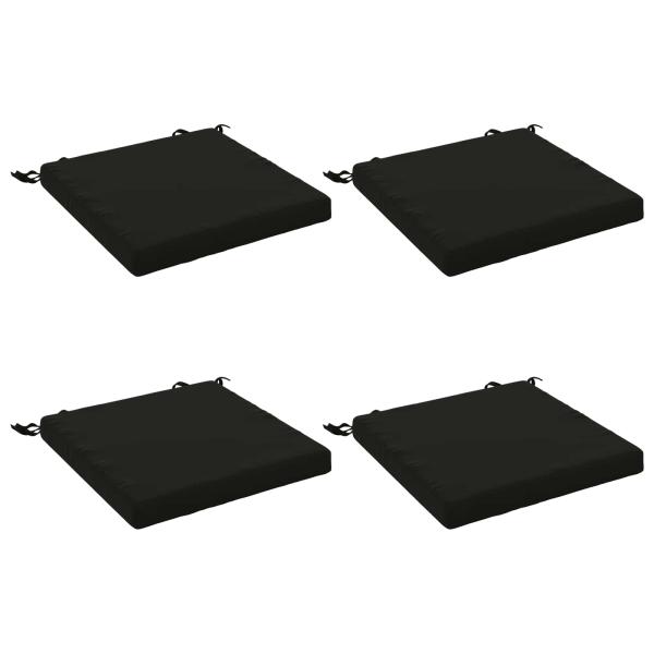 4-teilige Sitzkissen SOEST 4 stk. 100 % Polyester Schwarz