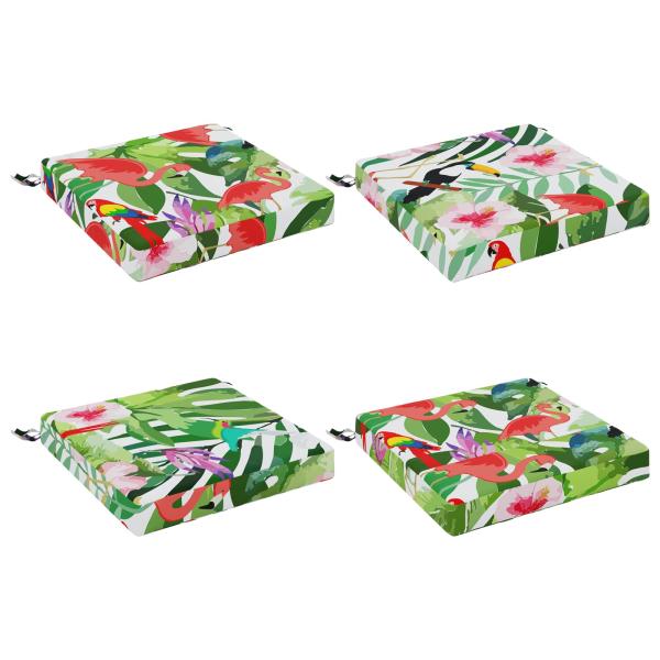 4-teilige Sitzkissen SOEST 4 stk. 100 % Polyester Mehrfarbig
