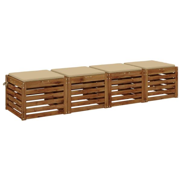 4-teilige Sitzkissen SOEST 4 stk. 100 % Polyester Beige