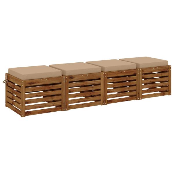 4-teilige Sitzkissen SOEST 4 stk. 100 % Polyester Sand