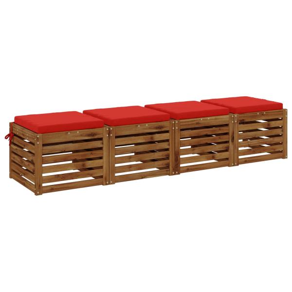 4-teilige Sitzkissen SOEST 4 stk. 100 % Polyester Rot