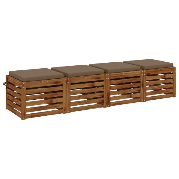 4-teilige Sitzkissen SOEST 4 stk. 100 % Polyester Taupe
