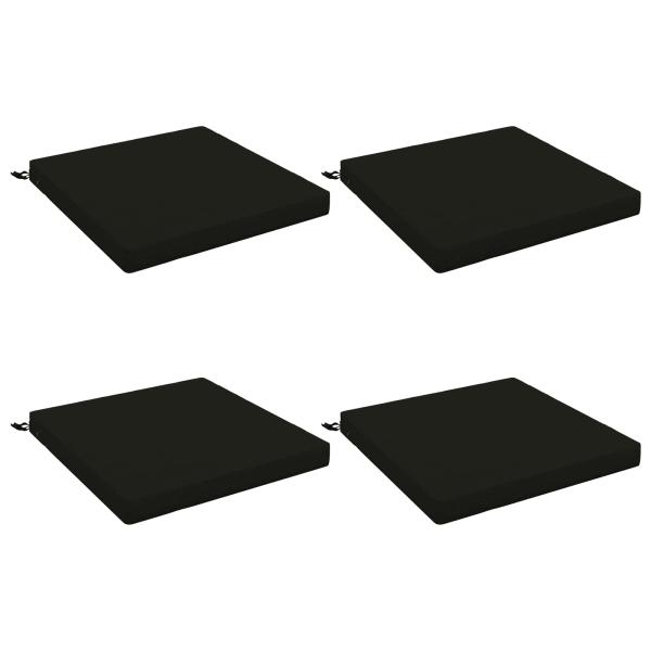 Sitzkissen SOEST 4 stk. 100 % Polyester Schwarz 80 x 80 x 7 cm