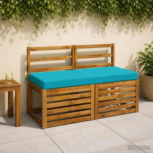 ARDEBO.de - Bankkissen SOEST 100 % Polyester Türkis 120 x 50 x 8 cm